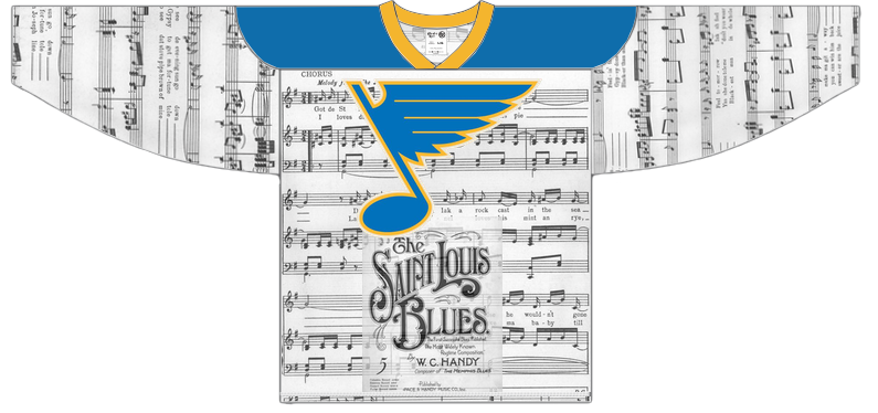 Kyle's St. Louis Blues Sheet Music Concept Jersey